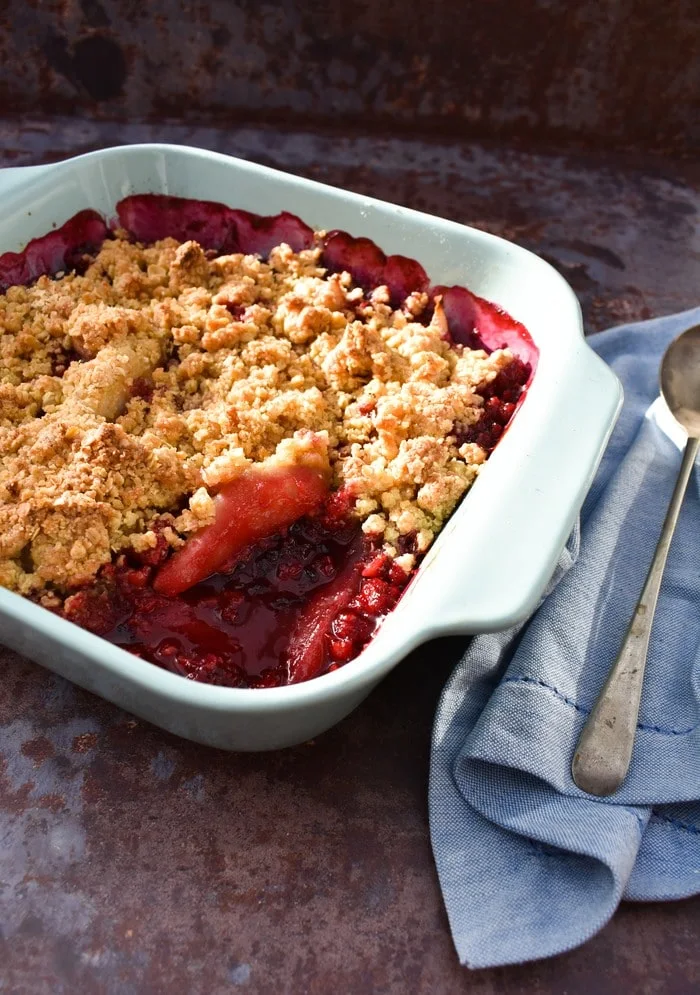 Close up of Scottish Blackberry & Pear Crumble