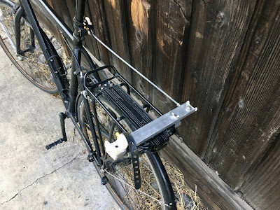 Detail view of bike towing system