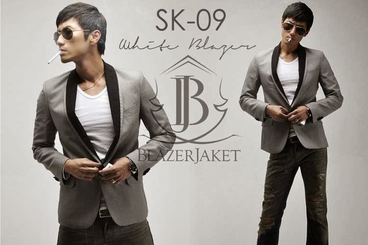 blazerjaket Slim Fit Korean Blazer abu-abu murah