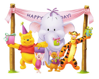 winnie the pooh, tigger, heffalump de cumpleaños