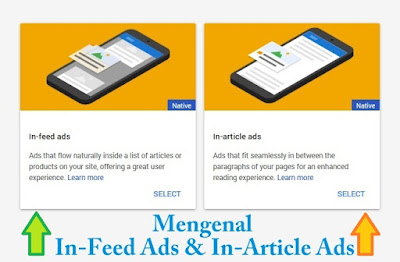 Mengenal tentang cara memasang iklan in-feed ads dan in-article-ads. Cara membuat serta meletakkannya di blog supaya penghasilan meningkat. CTR tinggi bpk tinggi.