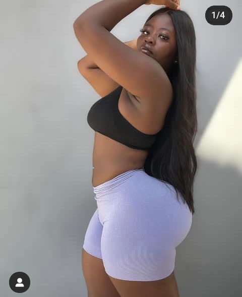 Ghanaian Curvy Model, Narkie, Displayed Curves In A Short Yoga Pant    Having beautiful shape is an added advantage for most model online Interestingly, they are using that figures to attract more followers and that have been working them.  However, Ghanaian curvy model Narkie took to her Instagram to share beautiful photos of herself posing in a white short skintight yoga pant  Many of Narkie fans who happens to saw this image below on their IG feeds  comments on Narkie's frame in the tight pants   Take a look at the photos below