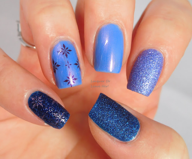 Lina Nail Art Supplies 4 Seasons -Winter 01 over Zoya Waverly, Saint, and Alice