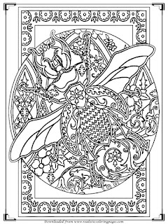 bee printable adults coloring pages free