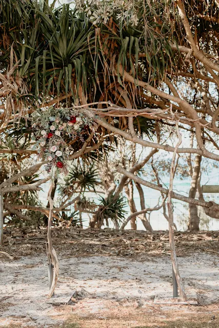 danielle webster photography vow renewal cabarita nsw florals wedding gown bride and groom bridal hairstyle boho spell bride