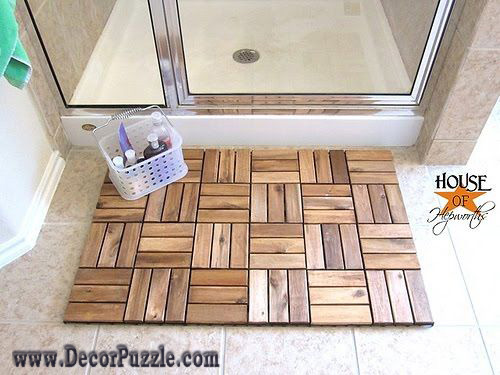modern bathroom rug sets, bathmats 2015 Wood Shower carpets