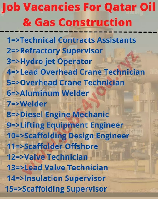 Job Vacancies For Qatar Oil & Gas Construction