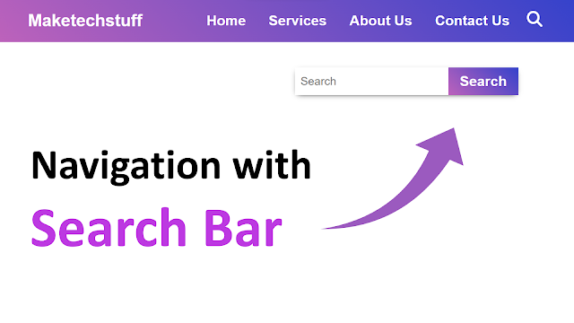 Navigation Menu With Search Bar