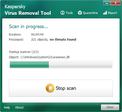 Kaspersky Virus Removal Tool v.21 Captura