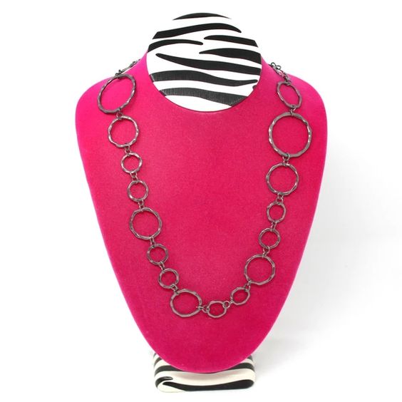 #ND-1892V-ZP Pink Zebra Print Large Necklace Display Bust