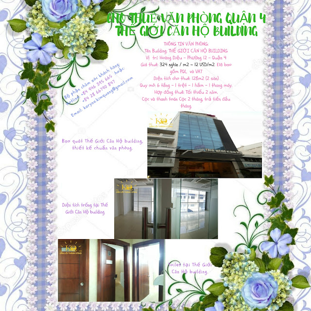 Cho thuê văn phòng quận 4 Thế Giới Căn Hộ Building