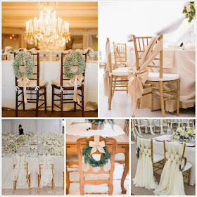 Decoración de sillas para bodas de invierno; bonitas y elegantes