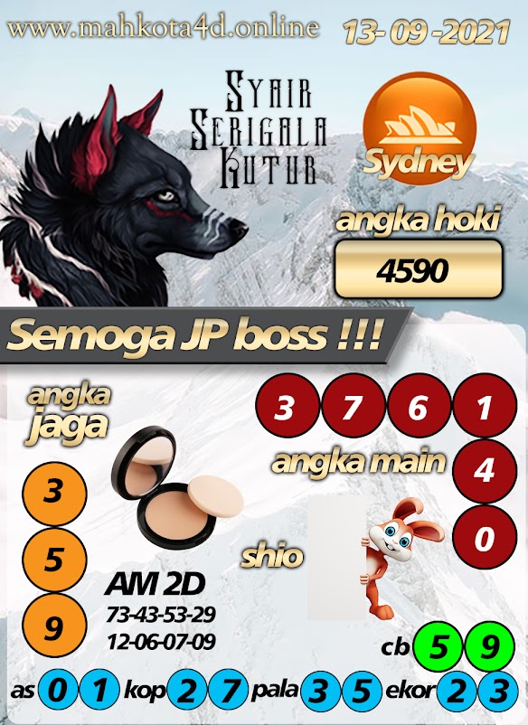 Syair Prediksi Jitu Sydney Pools - Togel SDY Senin, 13 - September - 2021