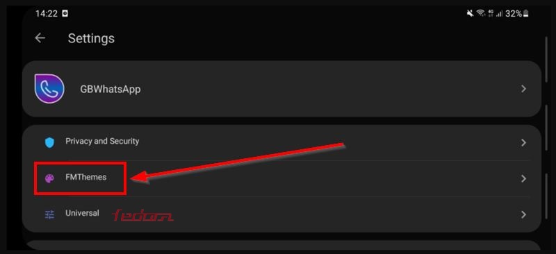 menu fm themes untuk ganti tampilan whatsapp mod apk