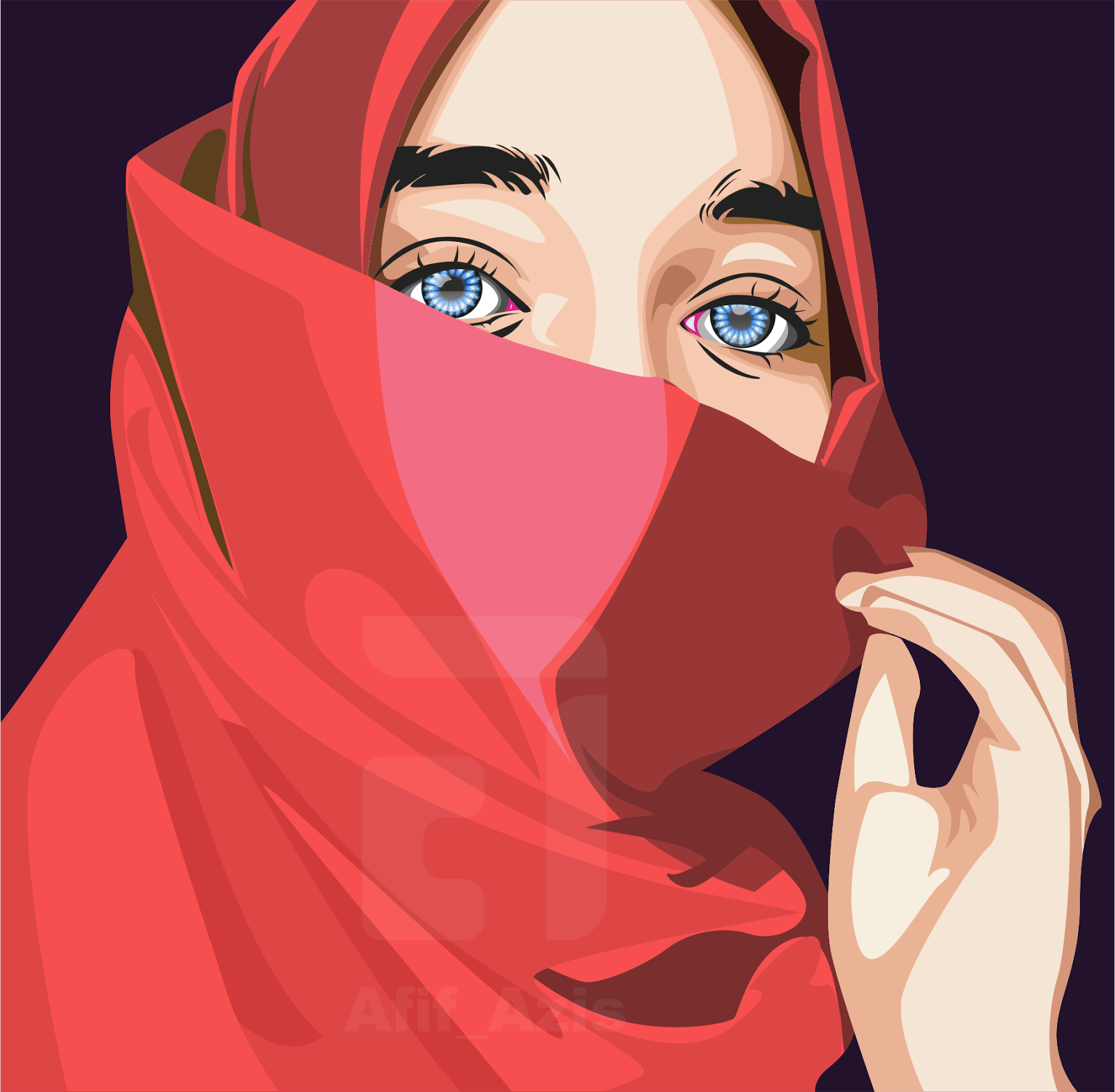 Hijab Art Vector Gambar Gratis