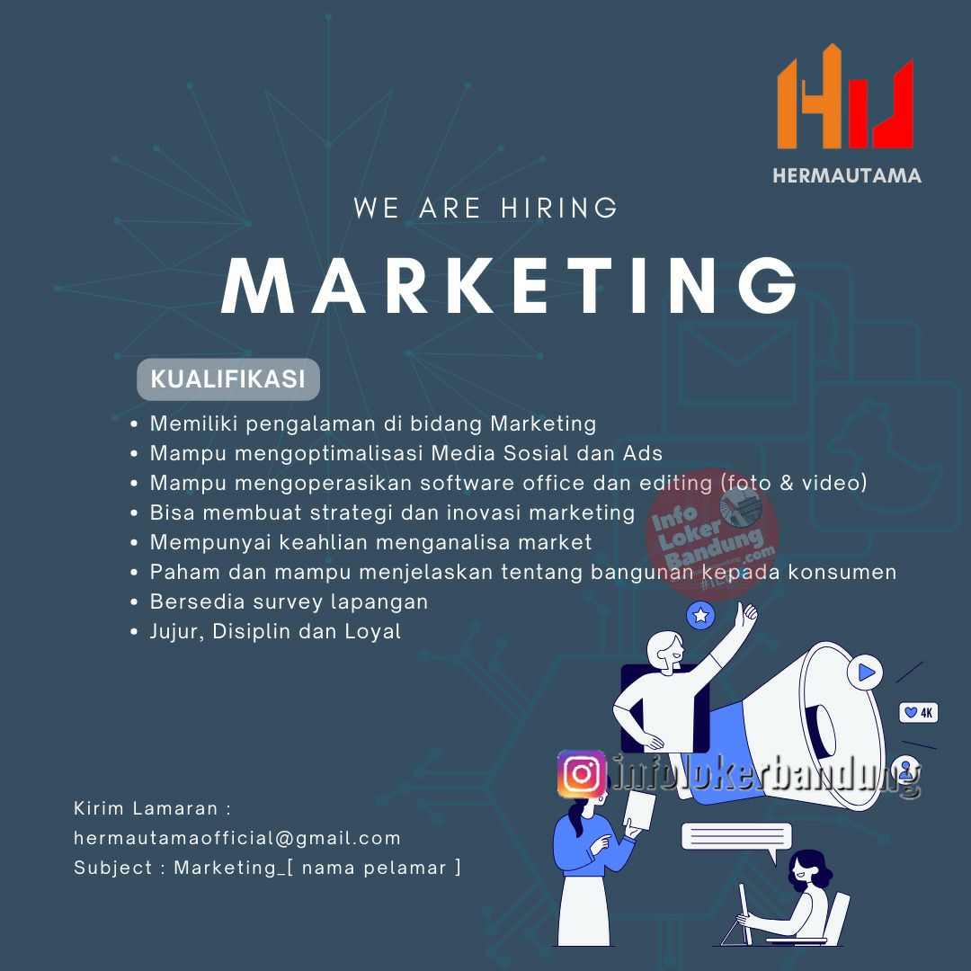 Lowongan Kerja Marketing CV. Hemautama Bandung Maret 2024