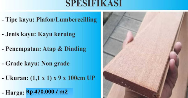 Spesifikasi plafon kayu kruing