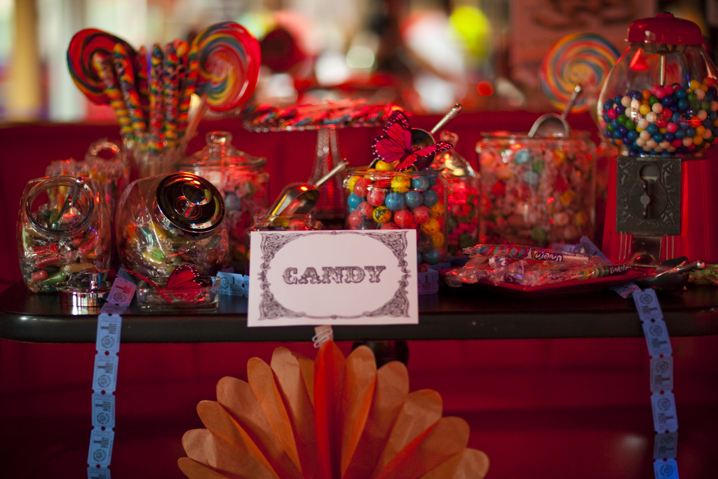 One of the great things about doing a candy buffet is that the candy is not