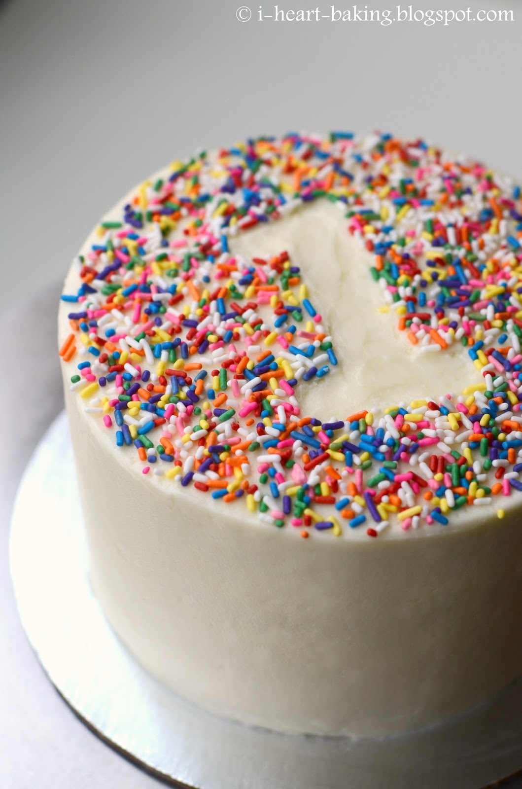I Heart Baking Rainbow Sprinkle First Birthday Smash Cake