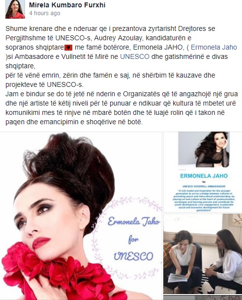 Ermonela Jaho nominated as the Albania's Ambassador of the Goodwill in UNESCO