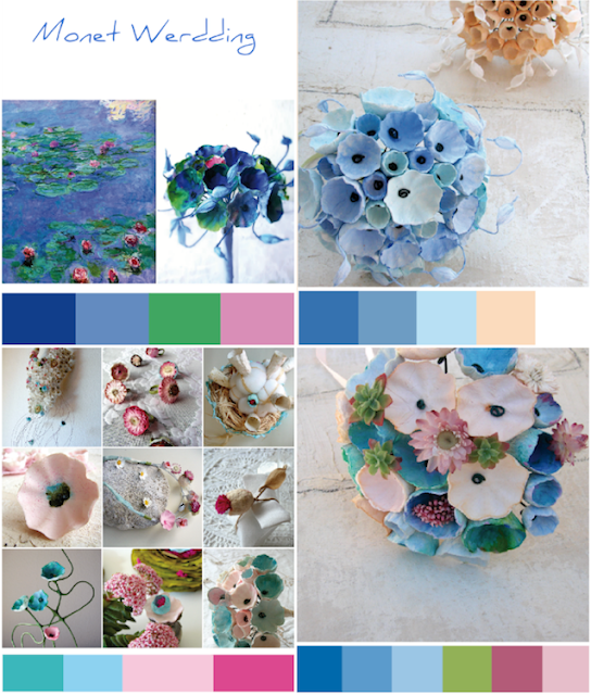 Tendenze colore matrimonio Green 2018 in blu , rosa, celeste. Bouquet di carta Roma 