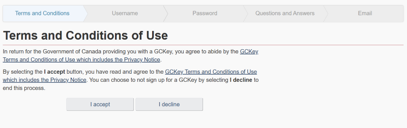 Step One: Accept Terms and Conditions
