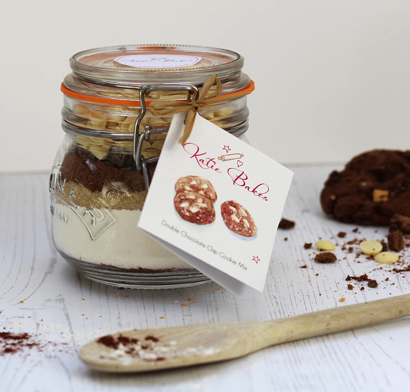 cookie baking kit, cookie gift set, ready made cookie baking jar gift, baking gift set