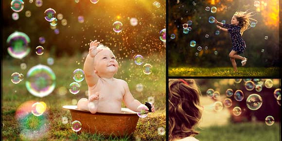 100 Bubbles Photoshop Overlays Background Collection