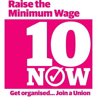 £10 Now Minimum Wage logo