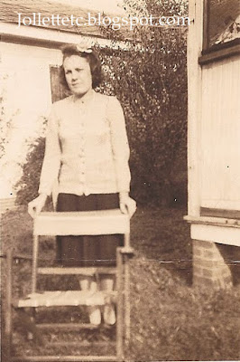 Unknown woman with folding chair probably an Eppard cousin https://jollettetc.blogspot.com