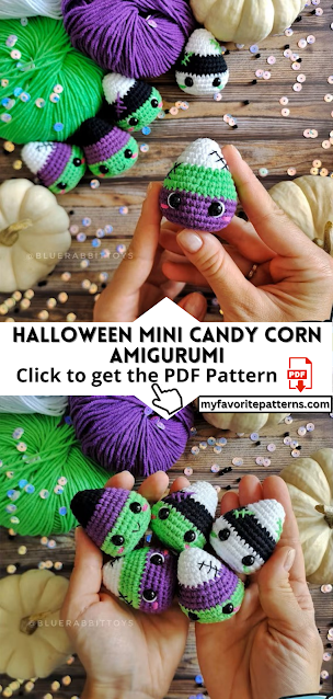Crochet Halloween Mini Candy Corn Amigurumi PDF Pattern