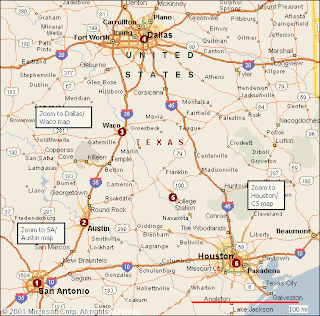 Map of Dallas City in Texas