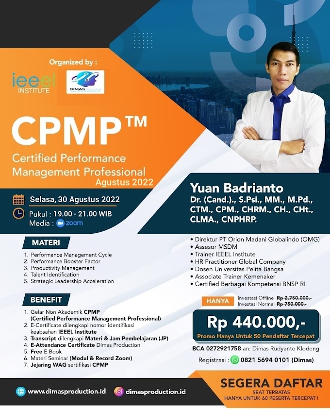 WA.0821-5694-0101 | Certified Performance Management Professional (CPMP) 30 Agustus 2022