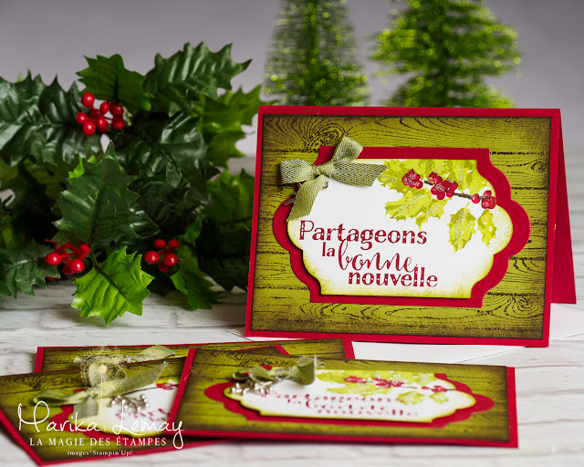 Cartes de Noël Stampin'Up ! crées avec l'ensemble Bouquet de houx