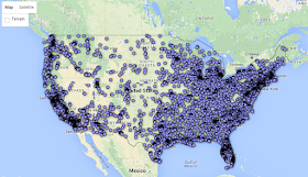 Dangerous Pedestrian Intersections Map of United States