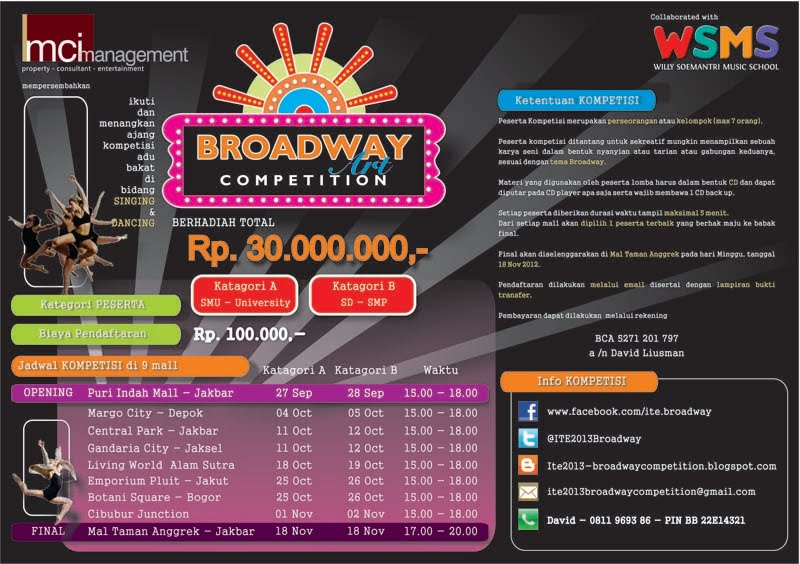 ITE 2013 Broadway Competition: Contoh Musik Broadway