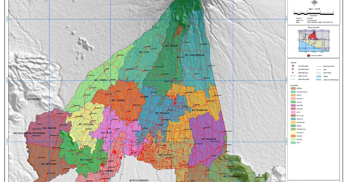 Peta Kota Peta Kabupaten  Sleman