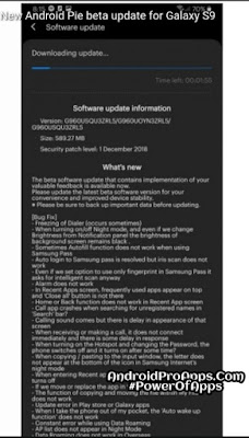 Samsung Galaxy S9 gets android pie update