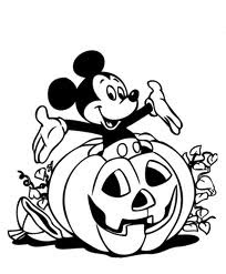 Calabaza de Halloween con Mickey Mouse para colorear