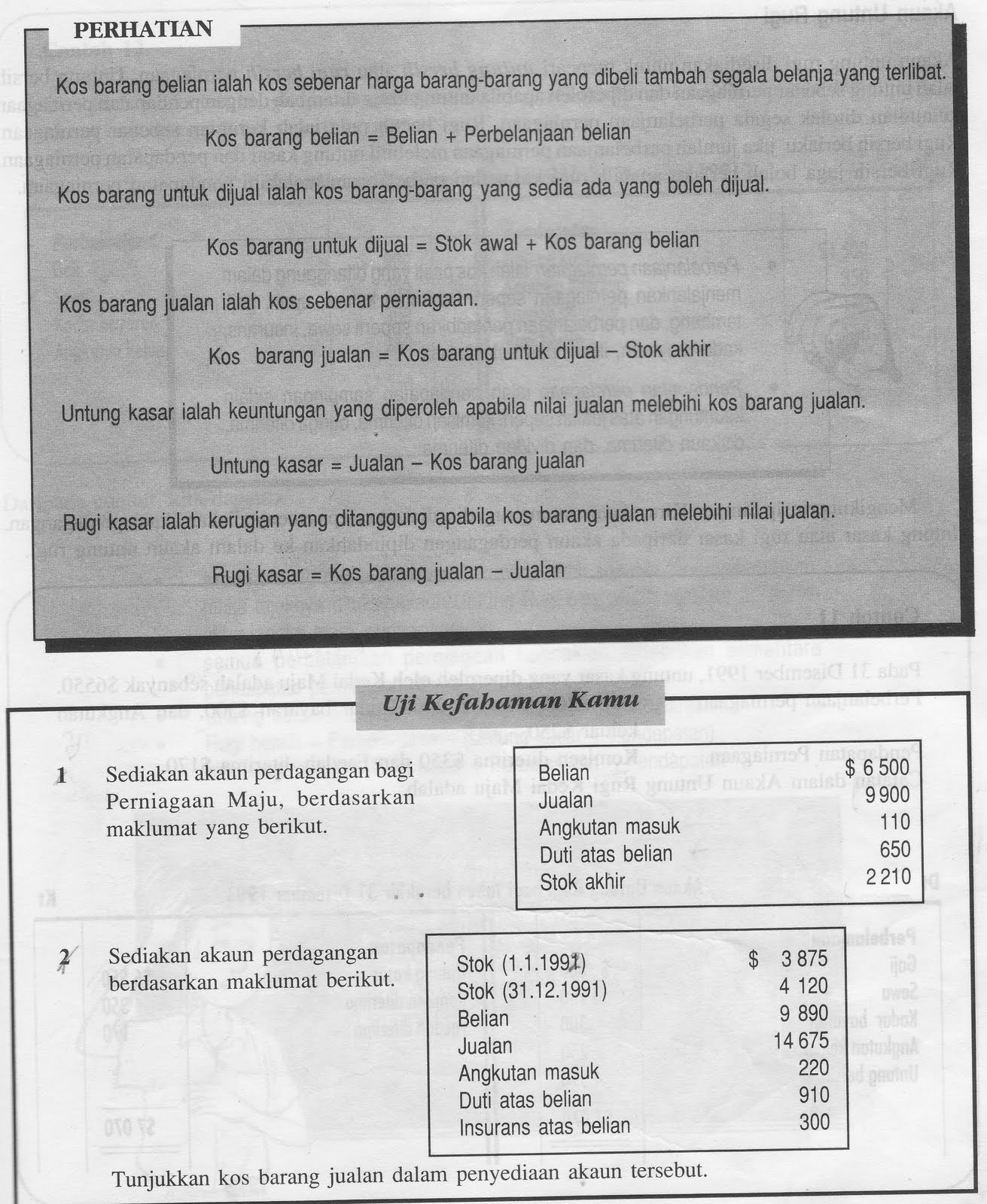 Contoh Soalan Akaun Imbangan Duga - Soalan bt