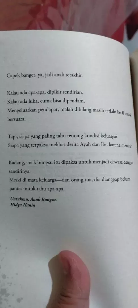 Review buku Untukmu, anak bungsu karya Hidya Hanin