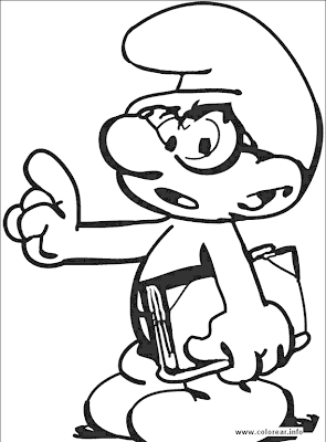 smurf study coloring pages