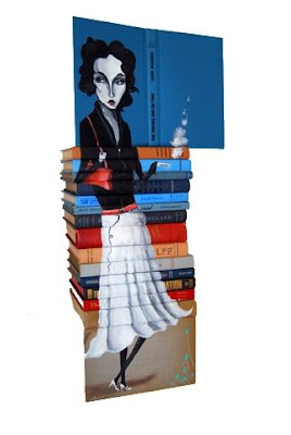 Stacked Book Portraits by Mike Stilkey