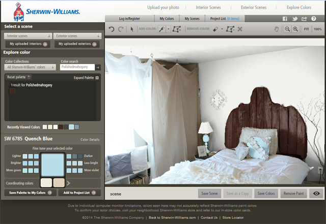 Color Visualizer by Sherwin-Williams via Thrifty and Chic