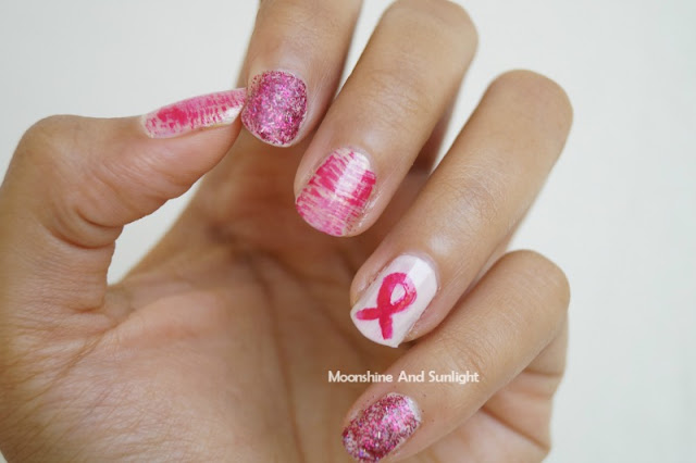 pink October Nail art 