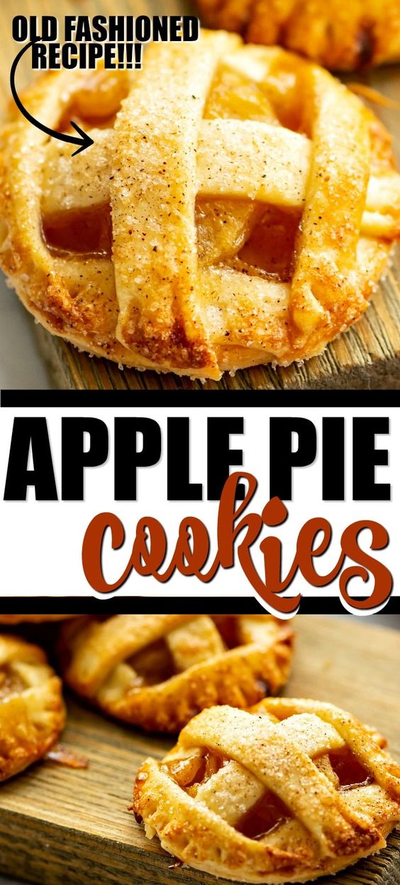 These apple pie cookies are everything you love about a classic apple pie baked in a fun, mini version. A simple pie dough with a warm, bubbly filling of apples and cinnamon sugar.