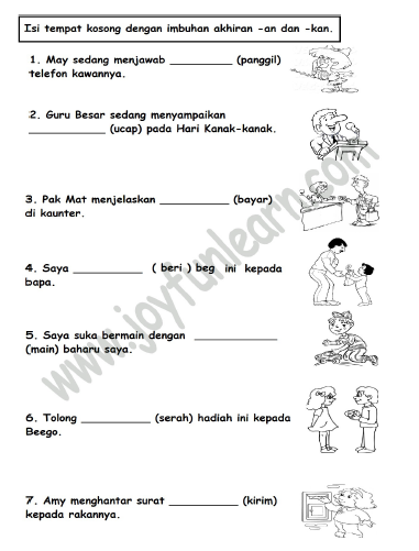 Latihan Imbuhan Untuk Tahun 1, 2 & 3 [Free Download PDF 