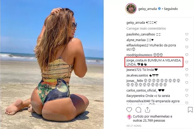 Geisy Arruda posa sensual na praia e fãs brincam: "Bumbum à milanesa"