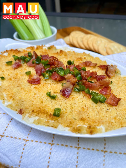 mau cocina de todo jalapeño popper dip tocino queso receta facil botana