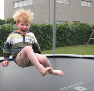 Finley is crazy about the trampoline